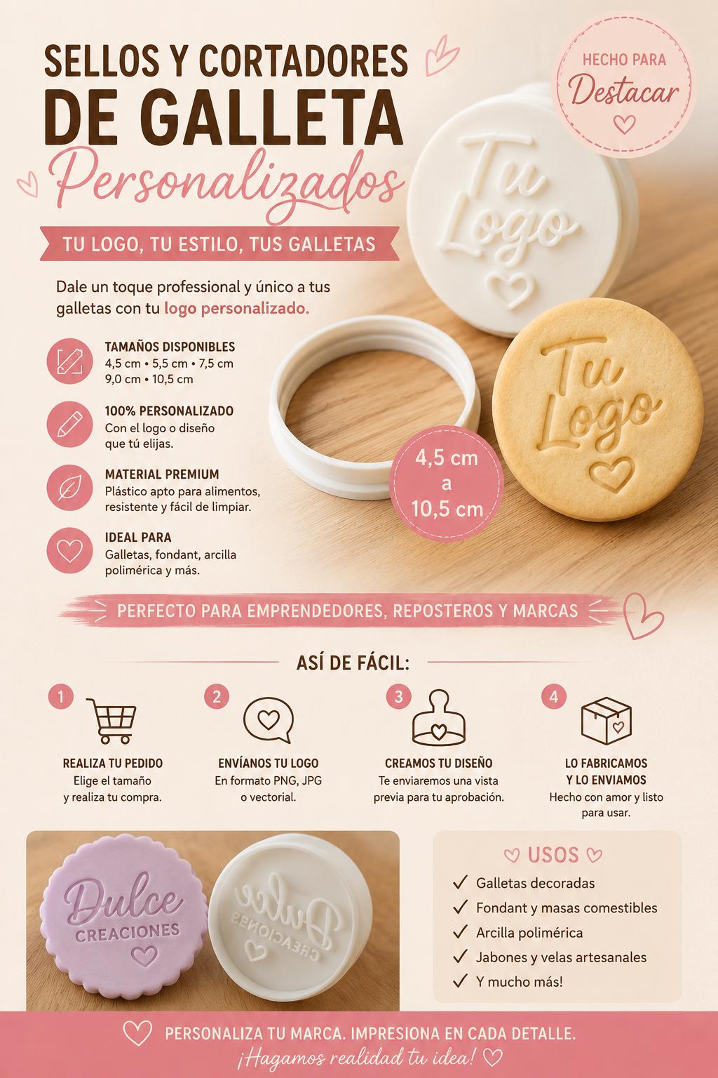 Custom Cookie Stamp & Cutter with Logo