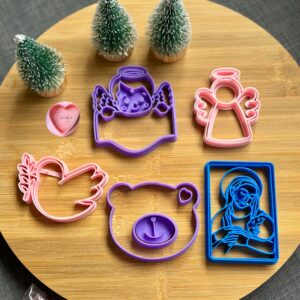 Pack de 5 Cortadores de Galletas de Bautizo – 8 cm