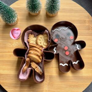 Cofre Navideño en Forma de Muñeco de Jengibre – 15 x 10 x 5 cm